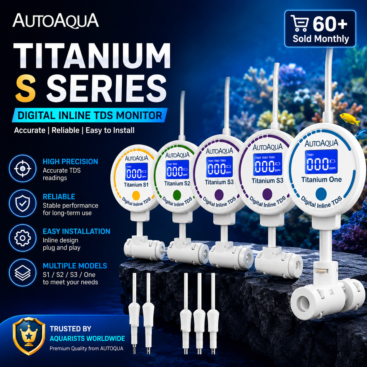 Marine Aquarium Hydrometer - AutoAqua Aquarium Smart TDS Test Monitor