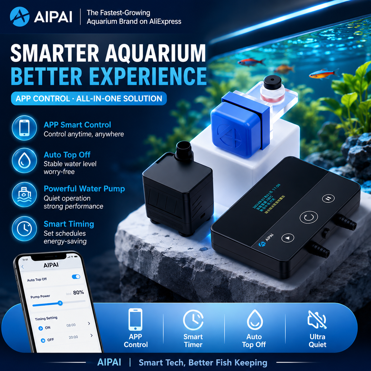 Marine Aquarium Auto Top Up - AIPAI Smart ATO System Auto Top