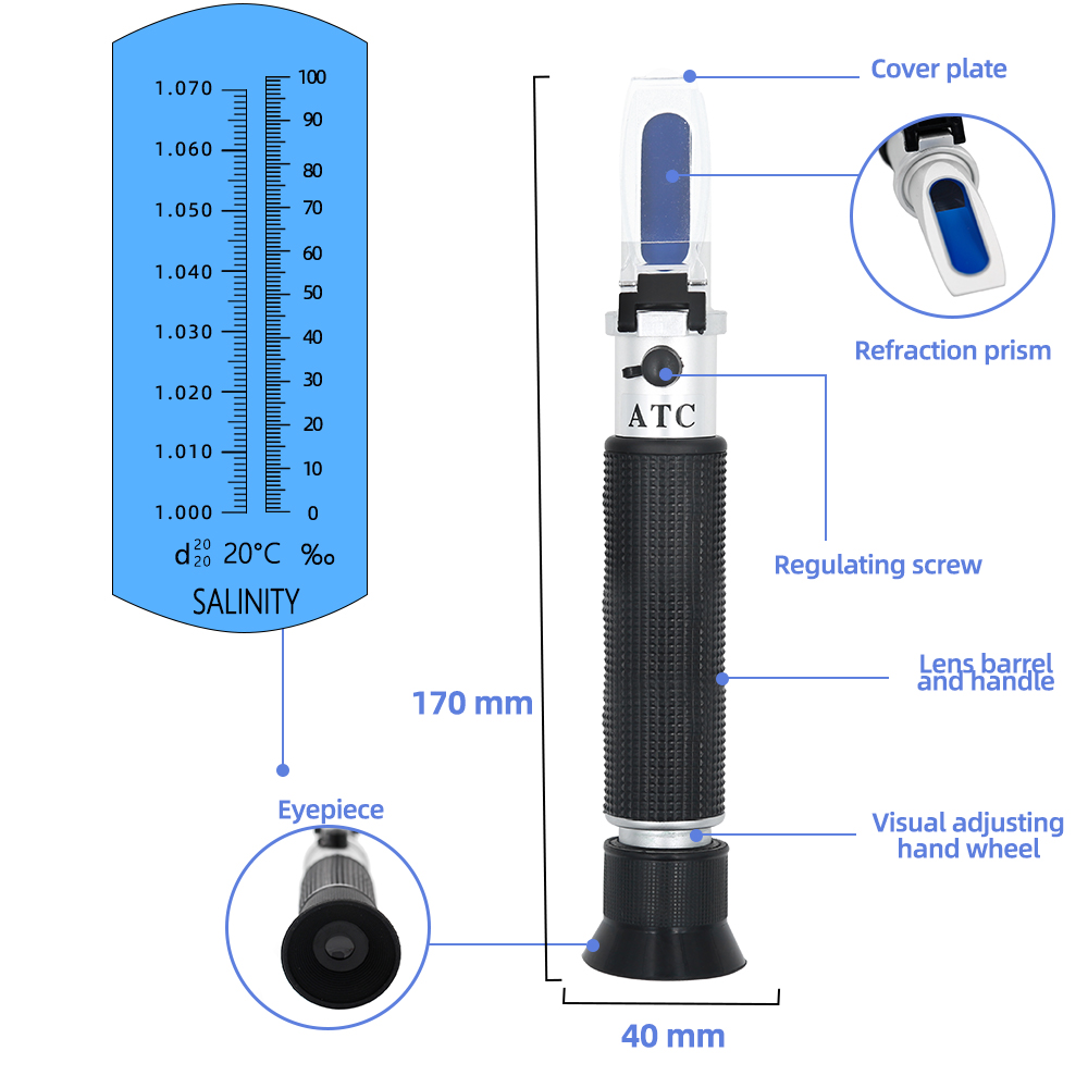 Handheld Salinity Refractomete - Marine Aquarium Hydrometer ulasan dan harga