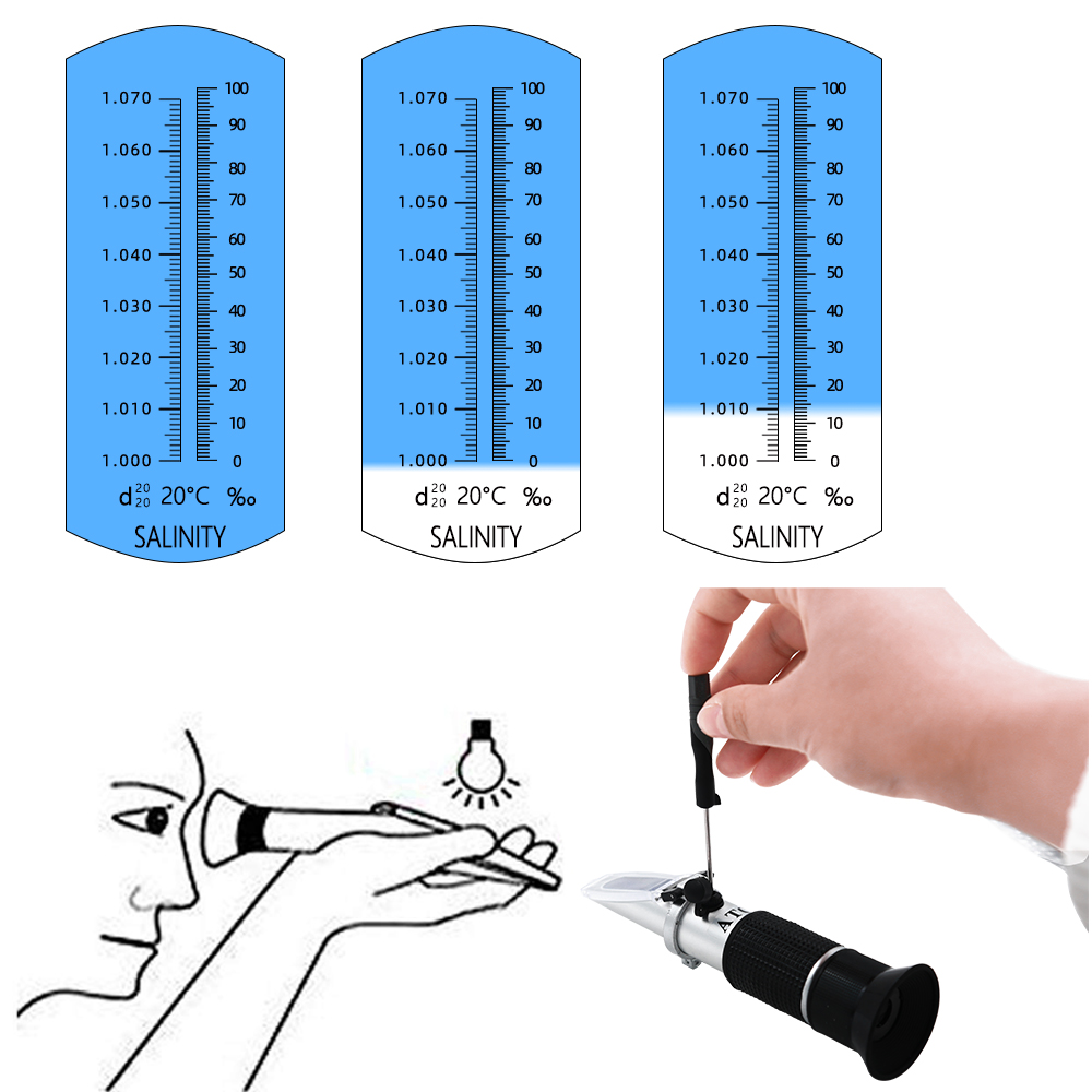 Handheld Salinity Refractomete - Marine Aquarium Hydrometer ulasan dan harga
