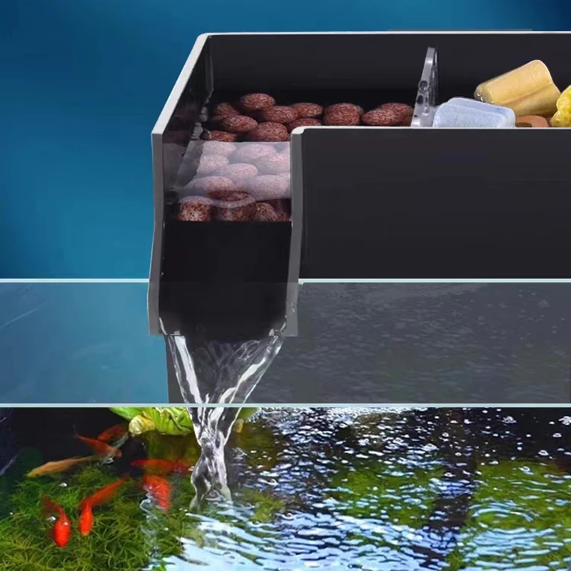 Black Fish Tank External Filte - Marine Aquarium Overflow Box ulasan dan harga