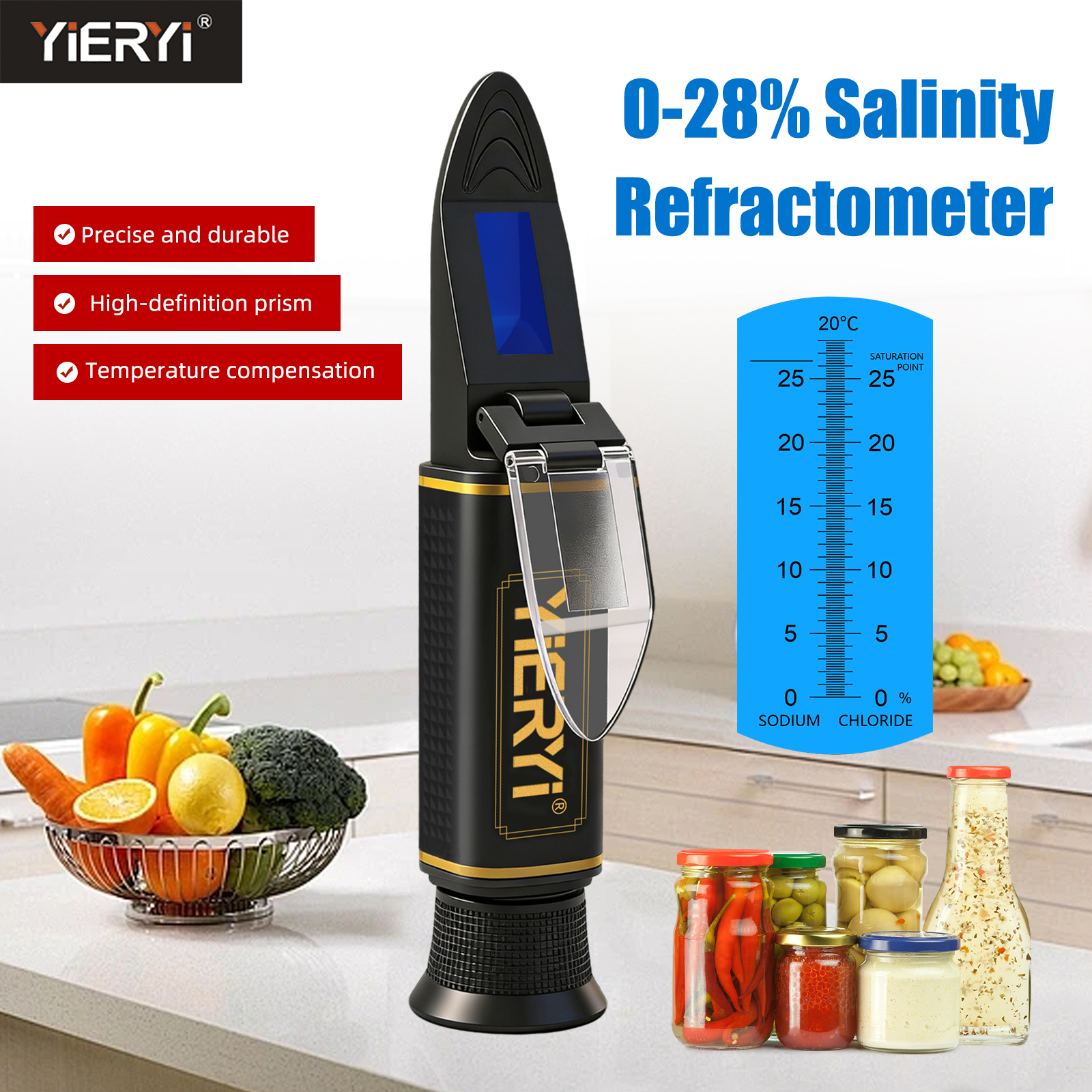 Yieryi 0-28% Salinity Refracto - Marine Aquarium Hydrometer ulasan dan harga
