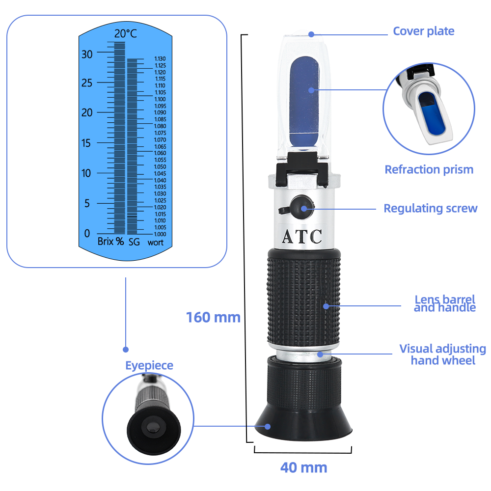 Retail Box Refractometer Beer  - Marine Aquarium Hydrometer ulasan dan harga