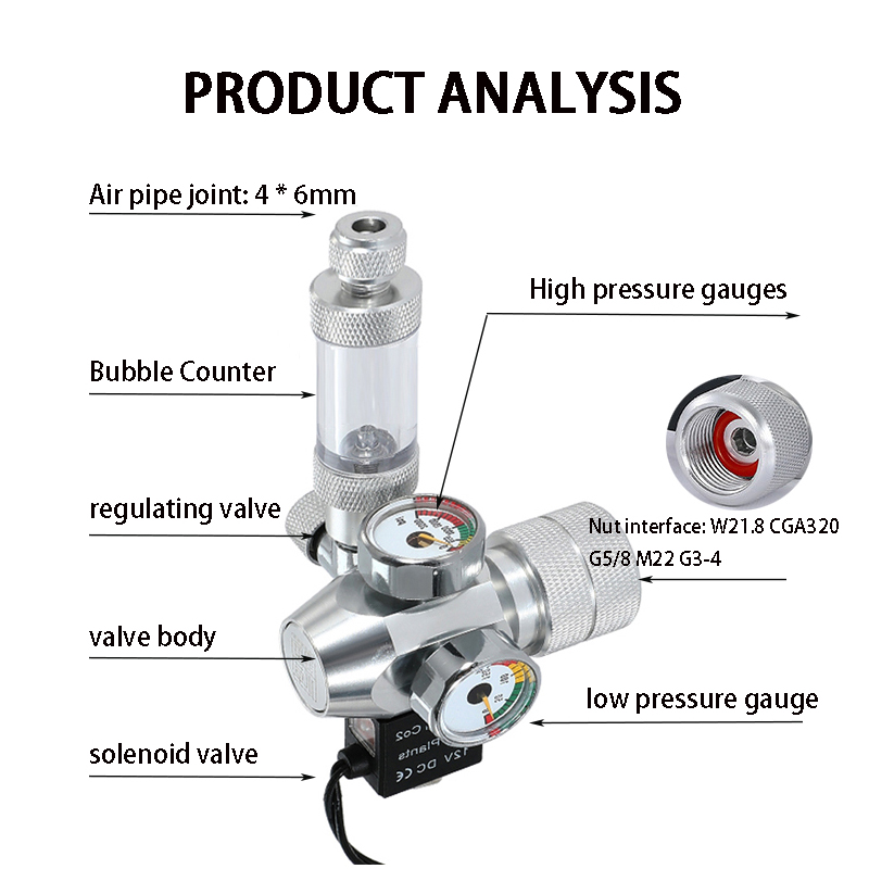 New DIY Aquarium CO2 Regulator - Marine Aquarium Equipment ulasan dan harga