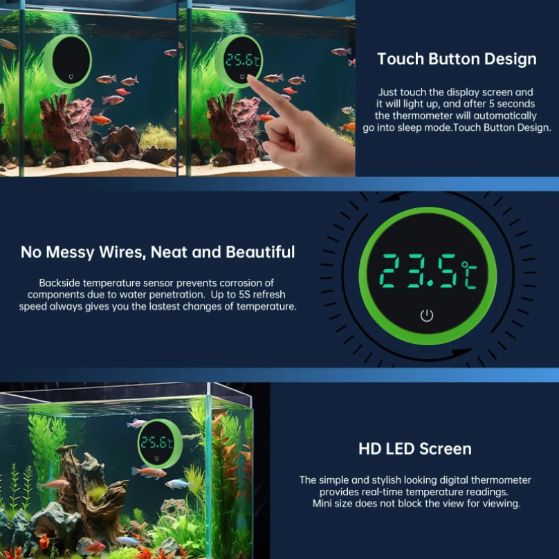 Cordless Digital Aquarium Ther - Marine Aquarium Hydrometer ulasan dan harga